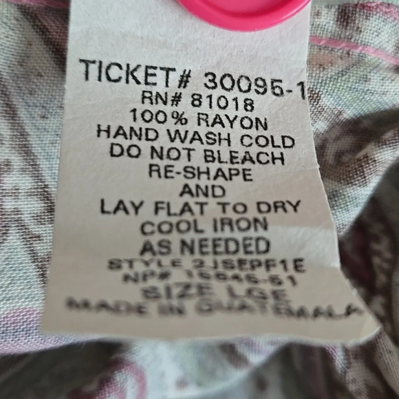 220 Hickory Paisley Print Rayon Skirt Midi Length Women size L - Picture 4 of 6